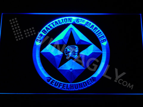 3rd Battalion 6th Marines LED Sign - Blue - TheLedHeroes