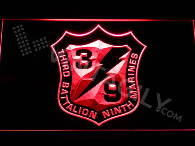 3rd Battalion 9th Marines LED Sign - Red - TheLedHeroes