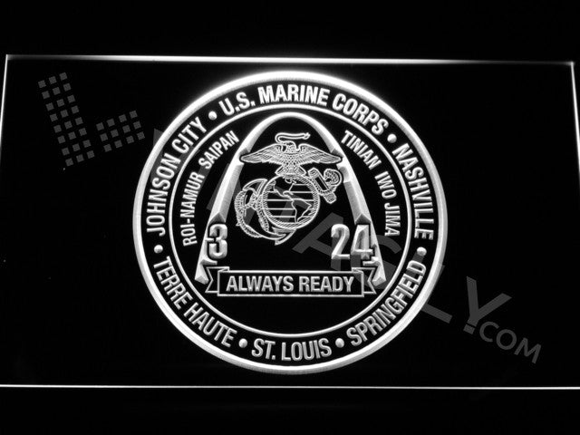 3rd Battalion 24th Marines LED Sign - White - TheLedHeroes