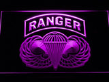 US Army Ranger Parawings LED Neon Sign USB - Purple - TheLedHeroes