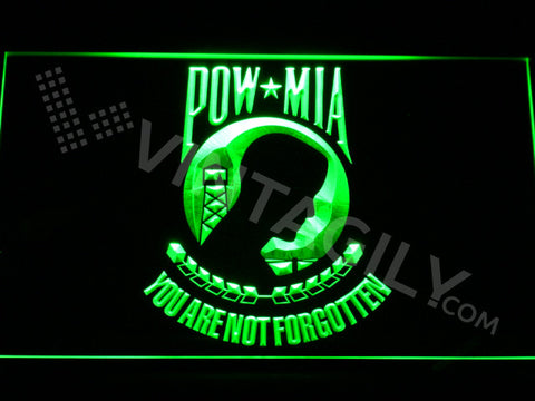 FREE Prisoners Of War - Missing In Action (POW-MIA) LED Sign - Green - TheLedHeroes