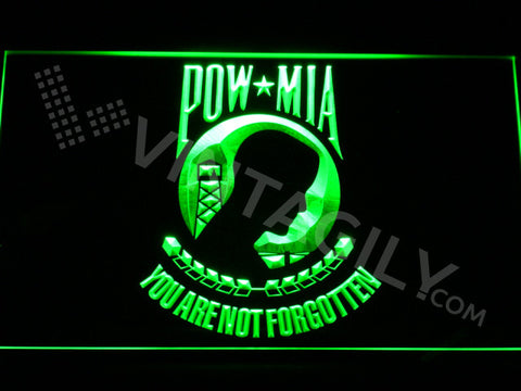 Prisoners Of War - Missing In Action (POW-MIA) LED Sign - Green - TheLedHeroes