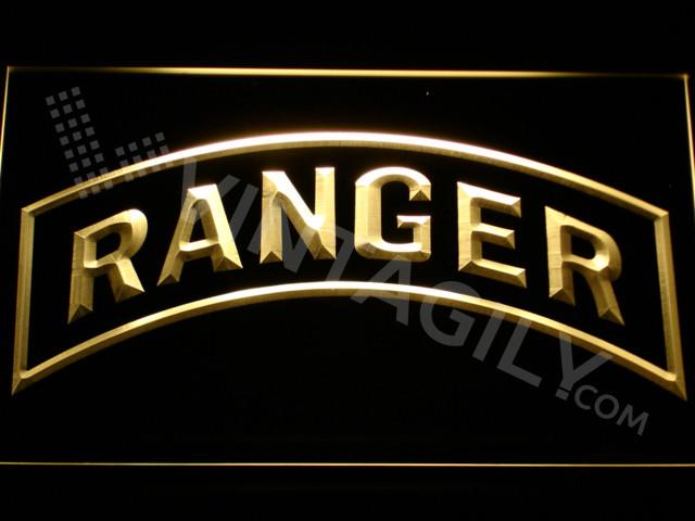 US Army Ranger LED Neon Sign USB - Yellow - TheLedHeroes