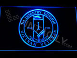 1st Infantry Division Vietnam Veteran LED Neon Sign USB - Blue - TheLedHeroes