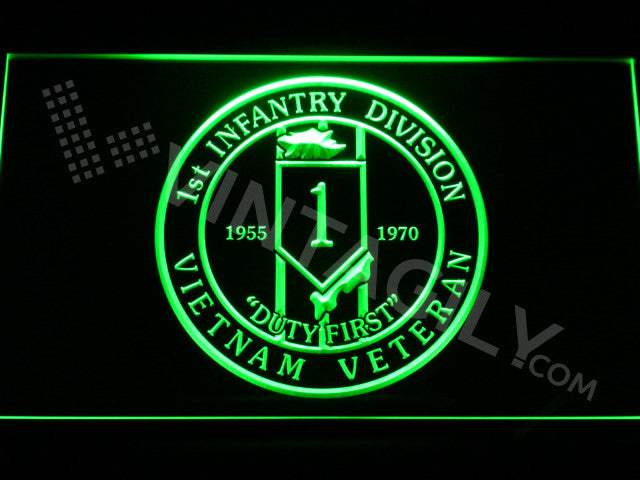 1st Infantry Division Vietnam Veteran LED Sign - Green - TheLedHeroes