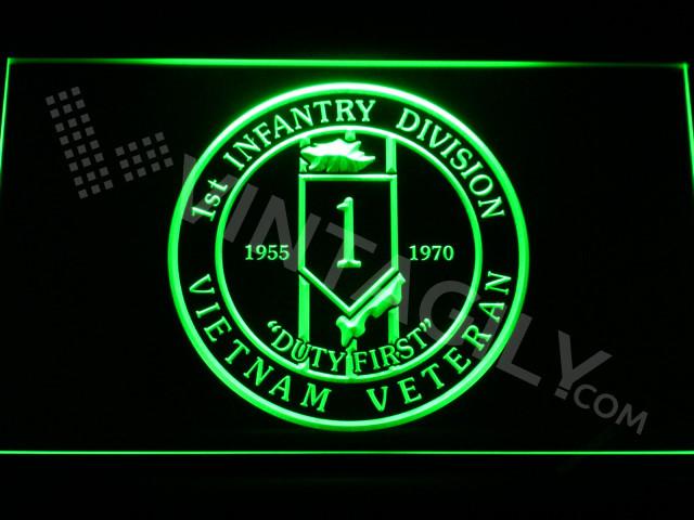 1st Infantry Division Vietnam Veteran LED Neon Sign Electrical - Green - TheLedHeroes