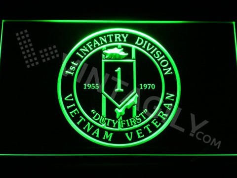 1st Infantry Division Vietnam Veteran LED Sign - Green - TheLedHeroes