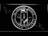 1st Infantry Division Vietnam Veteran LED Neon Sign USB - White - TheLedHeroes