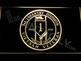 1st Infantry Division Vietnam Veteran LED Neon Sign USB - Yellow - TheLedHeroes