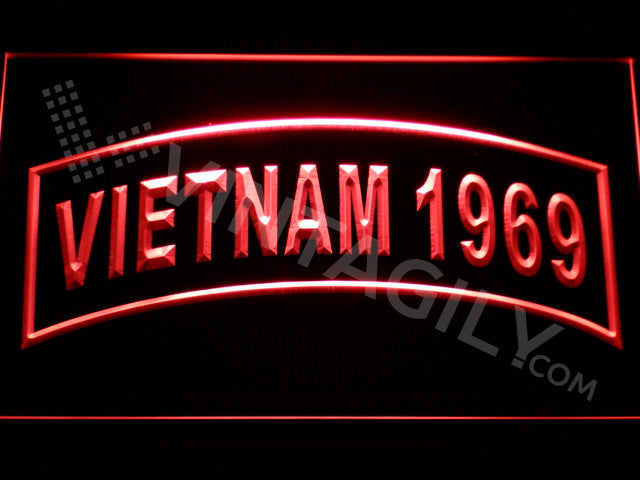 FREE Vietnam 1969 LED Sign - Red - TheLedHeroes