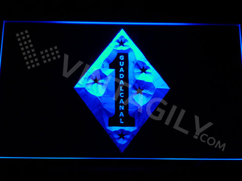 FREE 1st Marine Division LED Sign - Blue - TheLedHeroes