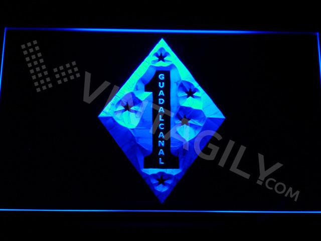 1st Marine Division LED Neon Sign Electrical - Blue - TheLedHeroes