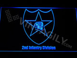 2nd Infantry Division LED Neon Sign USB - Blue - TheLedHeroes