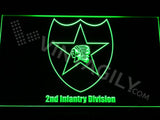 2nd Infantry Division LED Neon Sign USB - Green - TheLedHeroes