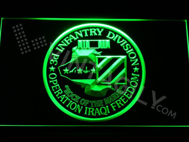 3rd Infantry Division (Operation Iraqi) LED Neon Sign Electrical - Green - TheLedHeroes