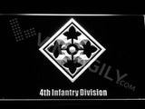 4th Infantry Division LED Neon Sign USB - White - TheLedHeroes