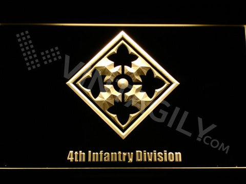 4th Infantry Division LED Neon Sign Electrical - Yellow - TheLedHeroes