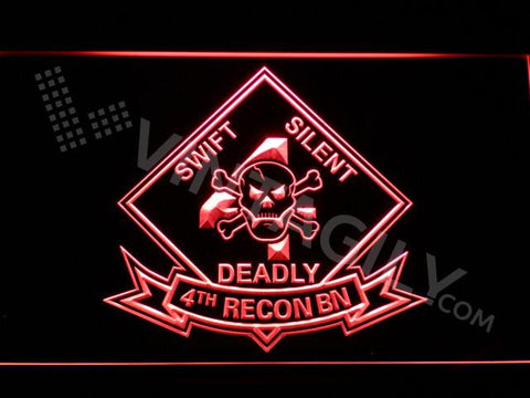 4th Reconnaissance Battalion LED Neon Sign USB - Red - TheLedHeroes