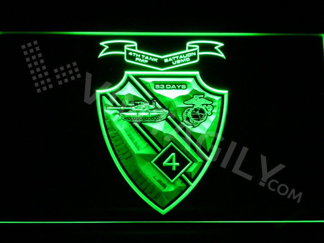 4th Tank Battalion LED Sign - Green - TheLedHeroes