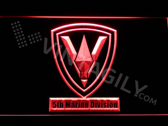 5th Marine Division LED Neon Sign USB - Red - TheLedHeroes