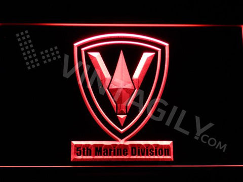 5th Marine Division LED Neon Sign Electrical - Red - TheLedHeroes