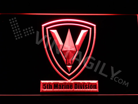 5th Marine Division LED Sign - Red - TheLedHeroes