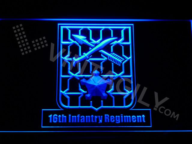 16th Infantry Regiment LED Neon Sign USB - Blue - TheLedHeroes