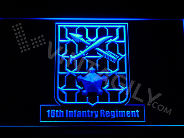 FREE 16th Infantry Regiment LED Sign - Blue - TheLedHeroes