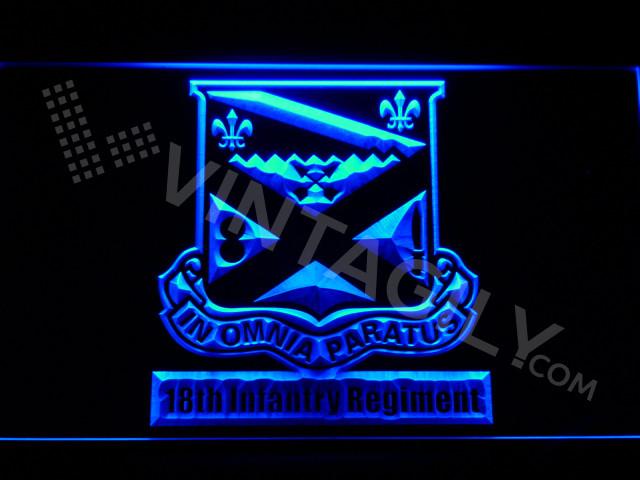 18th Infantry Regiment LED Neon Sign USB - Blue - TheLedHeroes