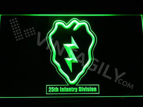 25th Infantry Division LED Neon Sign USB - Green - TheLedHeroes