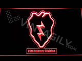 25th Infantry Division LED Neon Sign Electrical - Red - TheLedHeroes