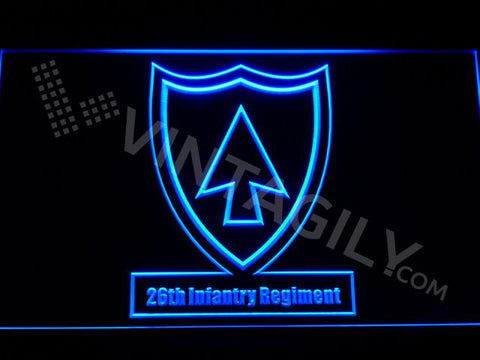 26th Infantry Regiment LED Neon Sign Electrical - Blue - TheLedHeroes