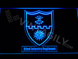 FREE 22nd Infantry Regiment LED Sign - Blue - TheLedHeroes