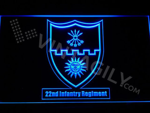 22nd Infantry Regiment LED Neon Sign USB - Blue - TheLedHeroes