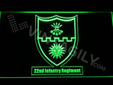 22nd Infantry Regiment LED Neon Sign Electrical - Green - TheLedHeroes