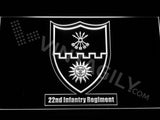 22nd Infantry Regiment LED Neon Sign Electrical - White - TheLedHeroes