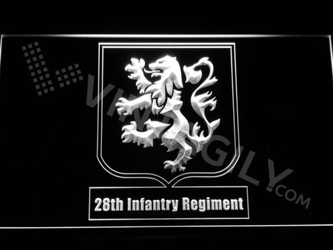 28th Infantry Regiment LED Neon Sign USB - White - TheLedHeroes