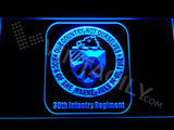 30th Infantry Regiment LED Neon Sign Electrical - Blue - TheLedHeroes