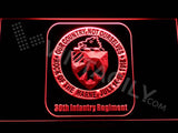 30th Infantry Regiment LED Neon Sign Electrical - Red - TheLedHeroes