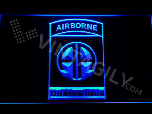 82nd Airborne Division LED Sign - Blue - TheLedHeroes