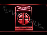 82nd Airborne Division LED Neon Sign USB - Red - TheLedHeroes