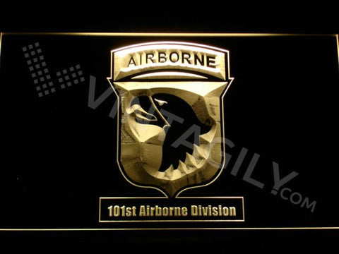 101st Airborne Division LED Neon Sign USB - Yellow - TheLedHeroes