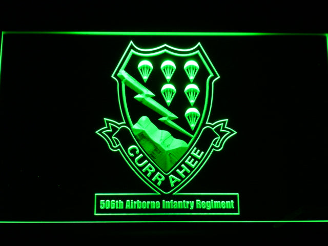 506th Airborne Infantry Regiment LED Sign - Green - TheLedHeroes