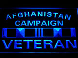 Afghanistan Campaign Veteran Ribbonl LED Neon Sign Electrical - Blue - TheLedHeroes