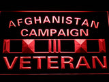 FREE Afghanistan Campaign Veteran Ribbonl LED Sign - Red - TheLedHeroes