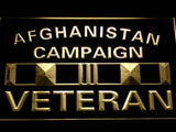 Afghanistan Campaign Veteran Ribbonl LED Neon Sign USB - Yellow - TheLedHeroes