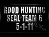 SEAL Team Six - Good Hunting 5-1-11 LED Sign - White - TheLedHeroes