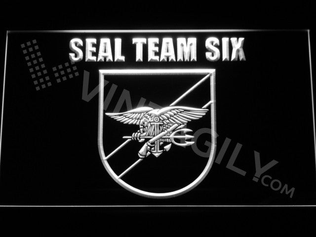 SEAL Team Six 3 LED Sign - White - TheLedHeroes