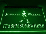 Johnnie Walker It's 5pm Somewhere LED Neon Sign USB - Green - TheLedHeroes