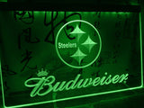 Pittsburgh Steelers Budweiser LED Neon Sign USB - Green - TheLedHeroes